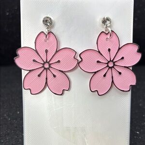 Pink Floral Earrings